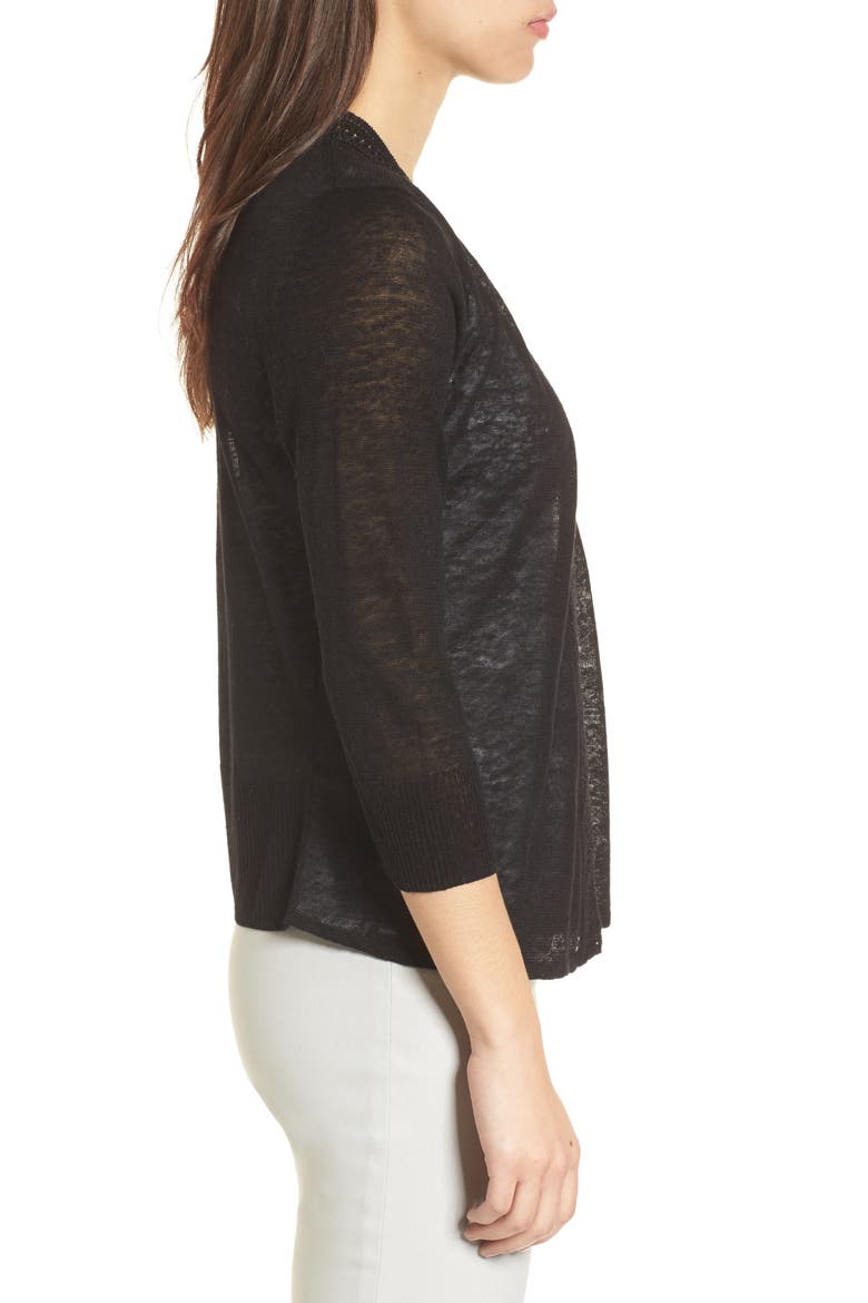 Crochet Trim Cardigan, Alternate, color, BLACK ONYX