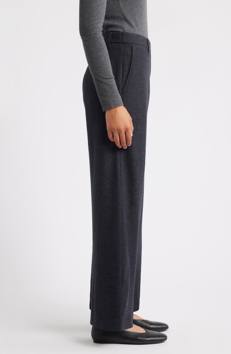 Eileen Fisher Wide Leg Virgin Wool Pants, Alternate, color, Charcoal