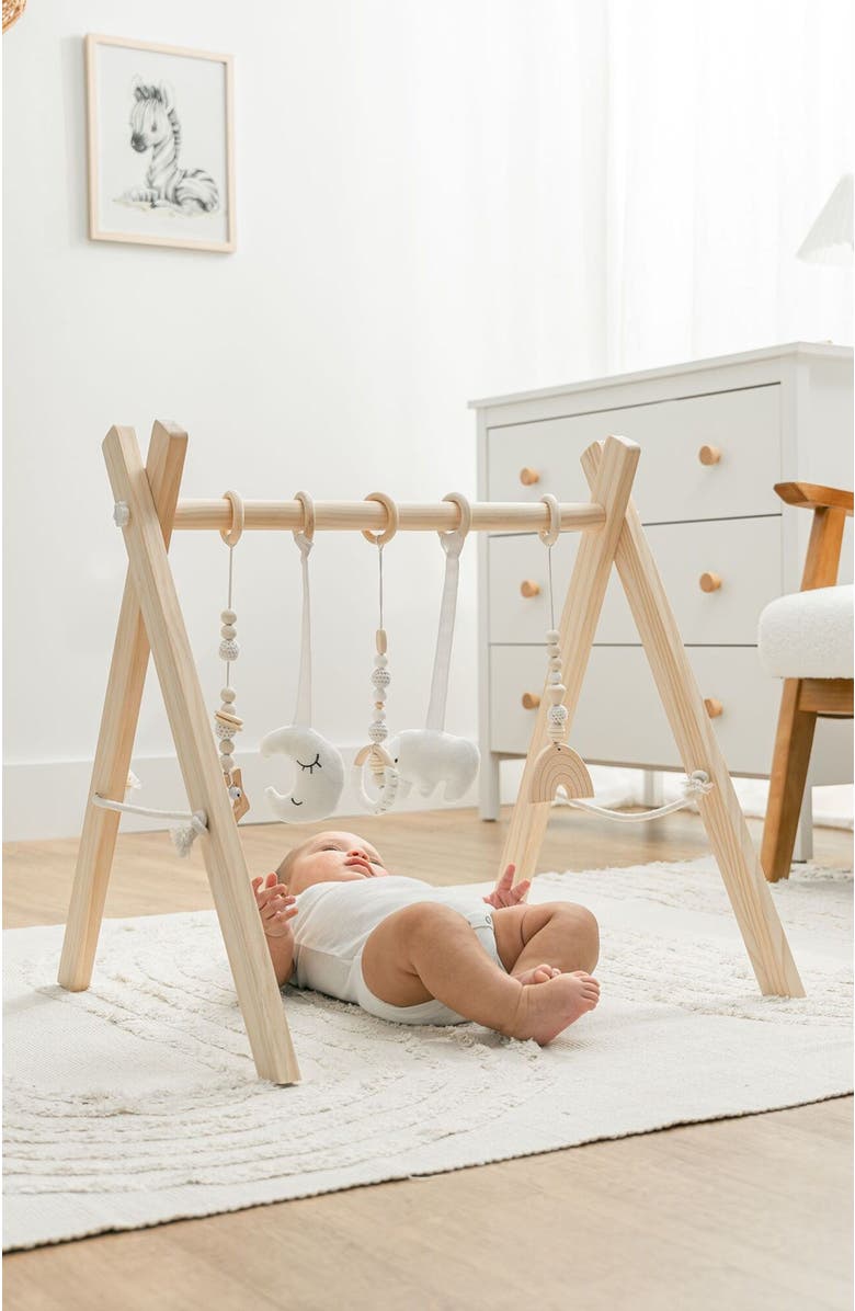 Comfy Cubs Wooden Baby Play Gym Set, Alternate, color, Natural Wood