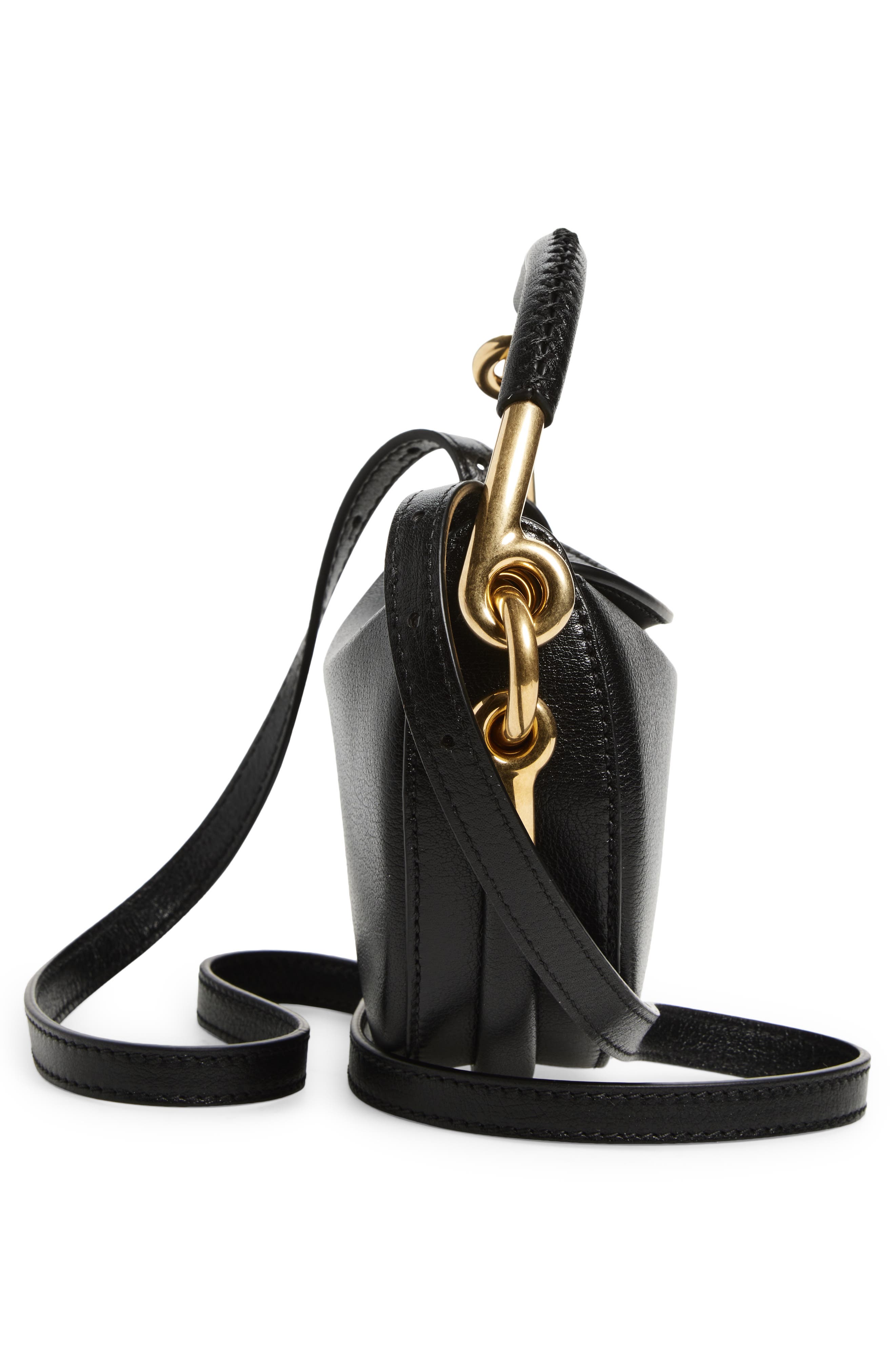 Burberry Bridle Logo Leather Crossbody Bag, Alternate, color, Black