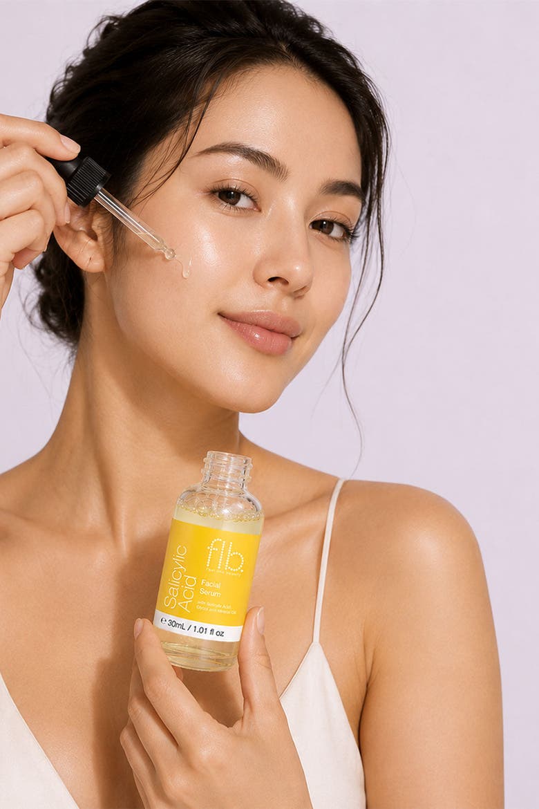 Salicylic Acid Facial Serum 30ml for Acne & Blemishes, Large Pores, Alternate, color, White