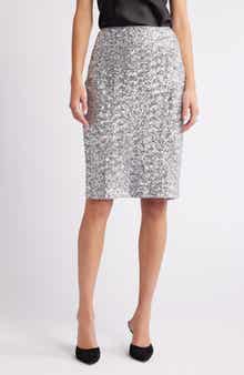 Open Edit Sequin Pencil Skirt
