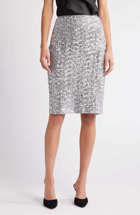Open Edit Sequin Pencil Skirt