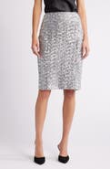 Open Edit Sequin Pencil Skirt