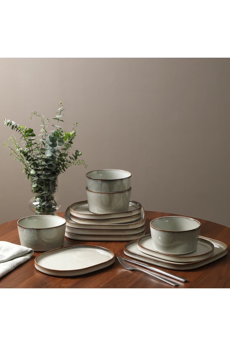 Cairo Stoneware 24-Piece Dinnerware Set, Alternate, color, Grey