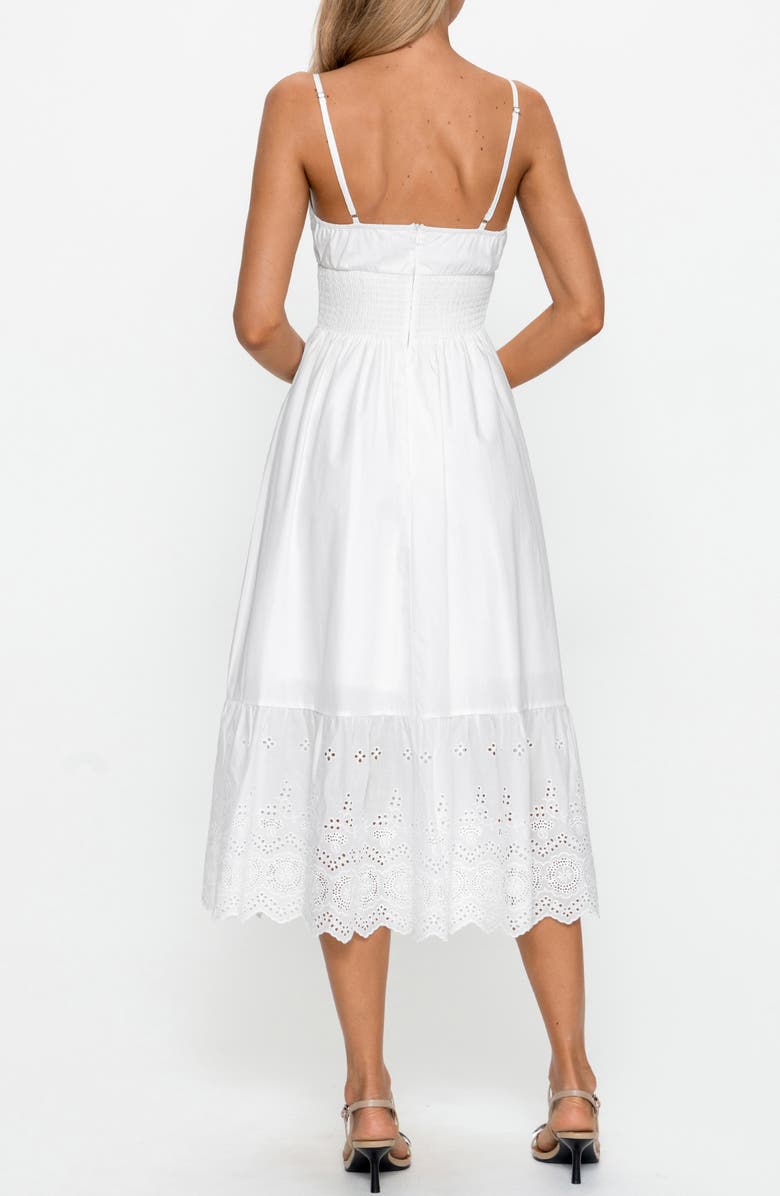 PS By Cupshe Sleeveless Cotton Fit & Flare Midi Dress, Alternate, color, White