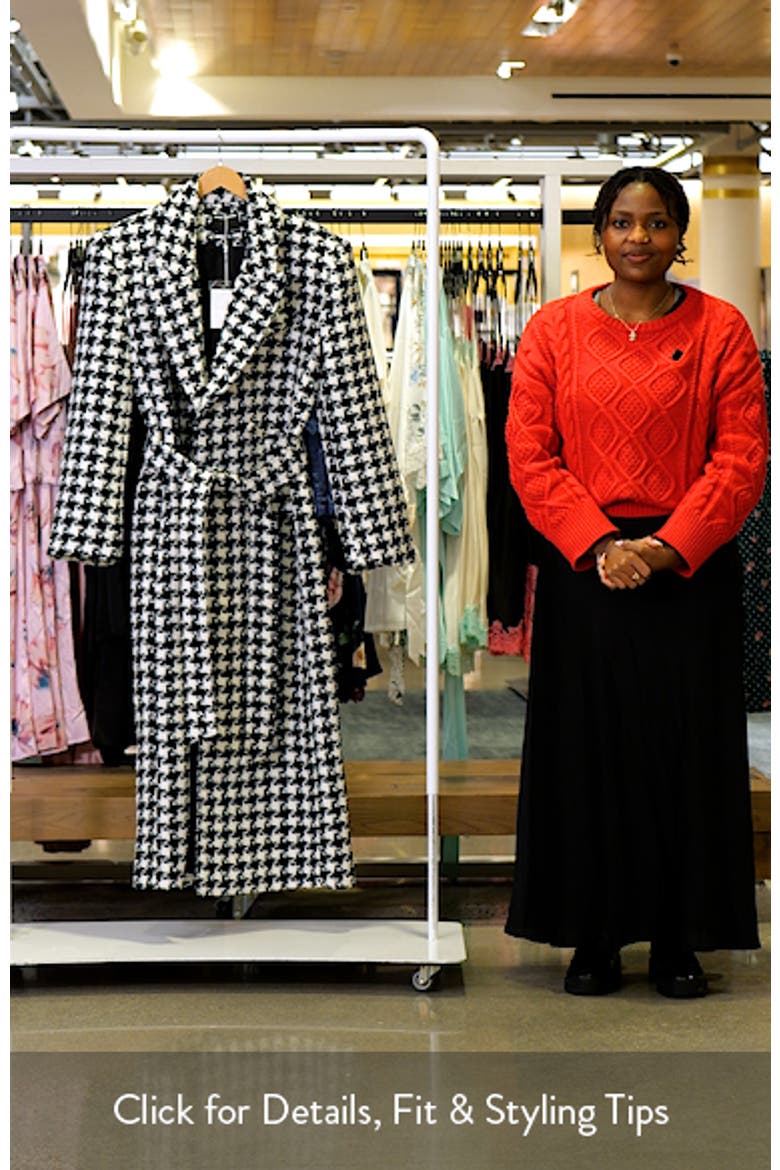 Long Houndstooth Trench Coat video