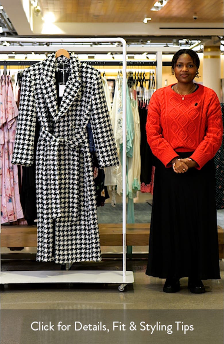 Long Houndstooth Trench Coat, sales video thumbnail