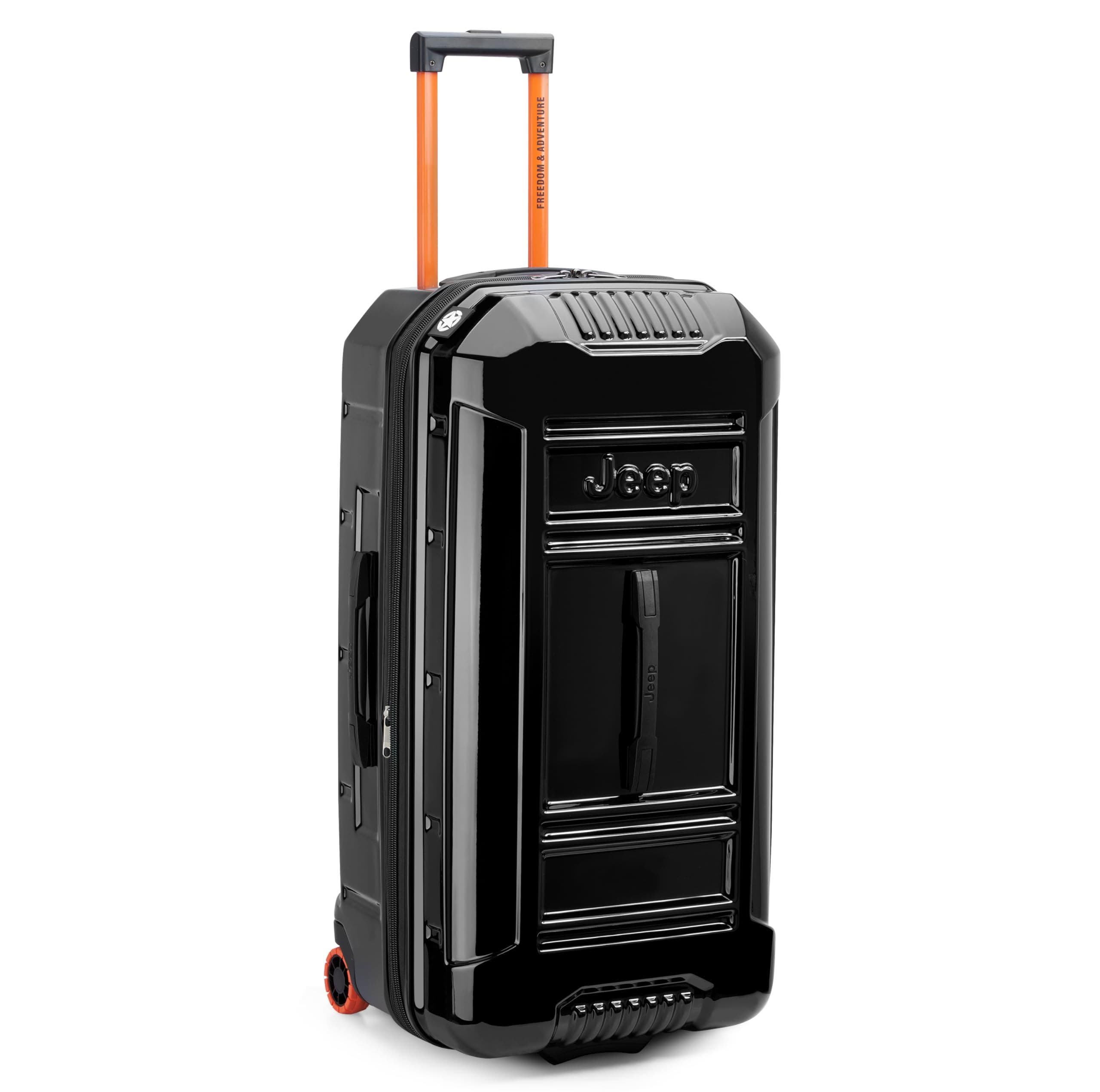 JEEP JH003B Checked-Large 30 Inch Hardside Expandable Luggage with Two Wheels, Alternate, color, Black
