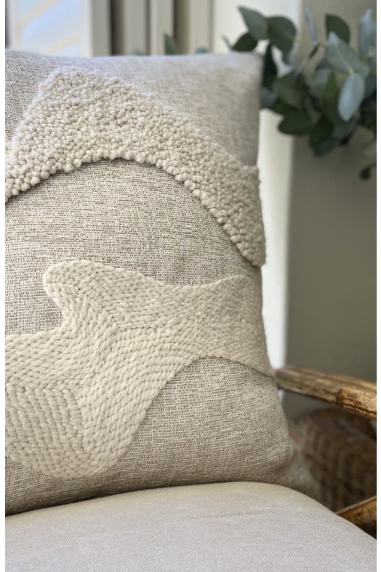 Punch Needle Pillow - Zulu Pattern - Cover + Insert, Alternate, color, Natural