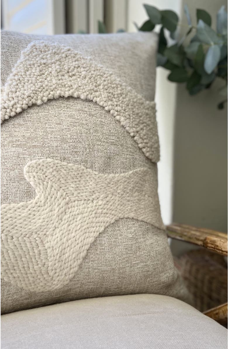 Cotton Tree Punch Needle Pillow - Zulu Pattern - Cover Only, Alternate, color, Natural - Cover Only