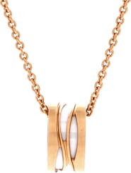 Pre-Owned Bvlgari B.Zero1 Design Legend Zaha Hadid Pendant Necklace 18K Rose Gold with Ceramic