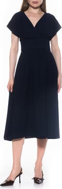 Alexia Admor Ava Short Sleeve Fit & Flare Midi Dress