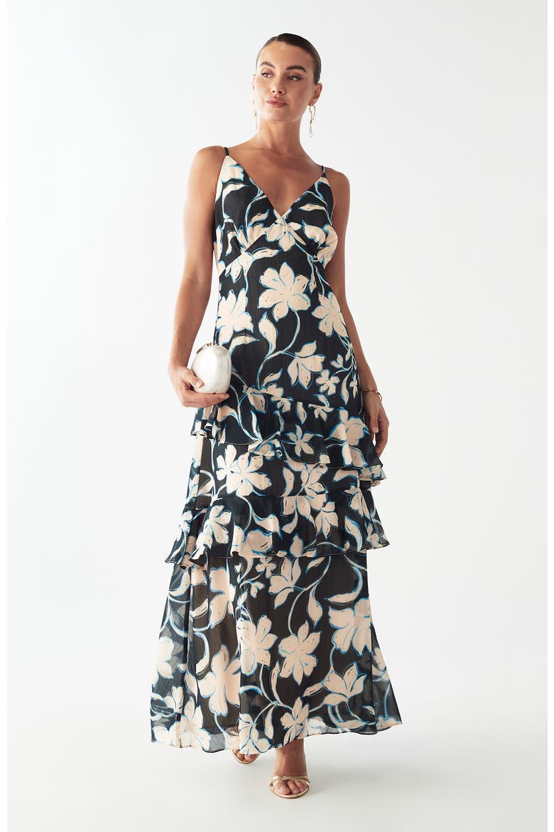 Tess Midi Dress, Alternate, color, Falling Garden