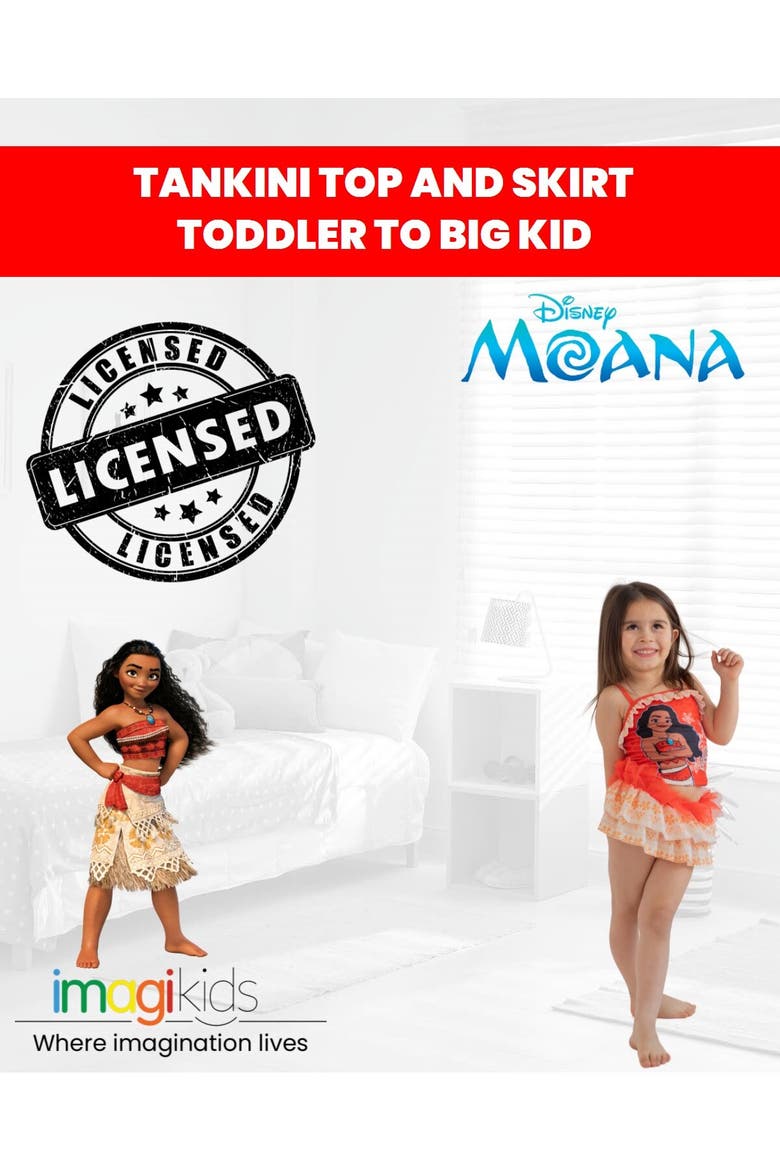 Moana 2-Piece Swimwear Tankini and Skirt Set, Alternate, color, Moana Sunset Orange
