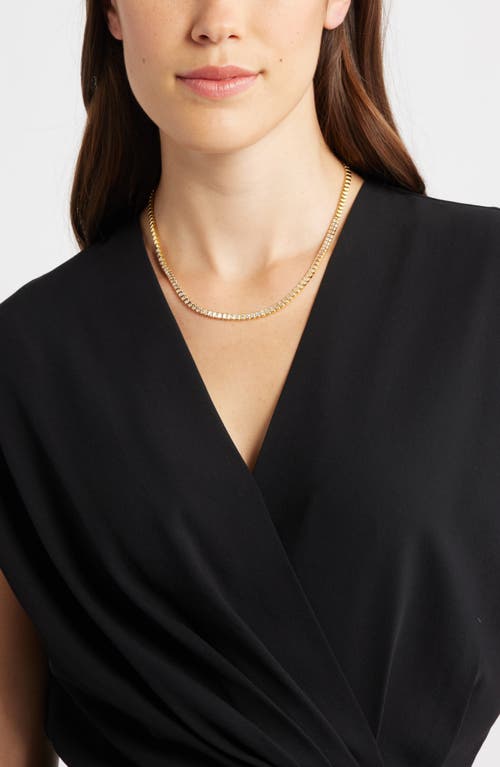 Nordstrom Baguette Cubic Zirconia Bezel Tennis Necklace