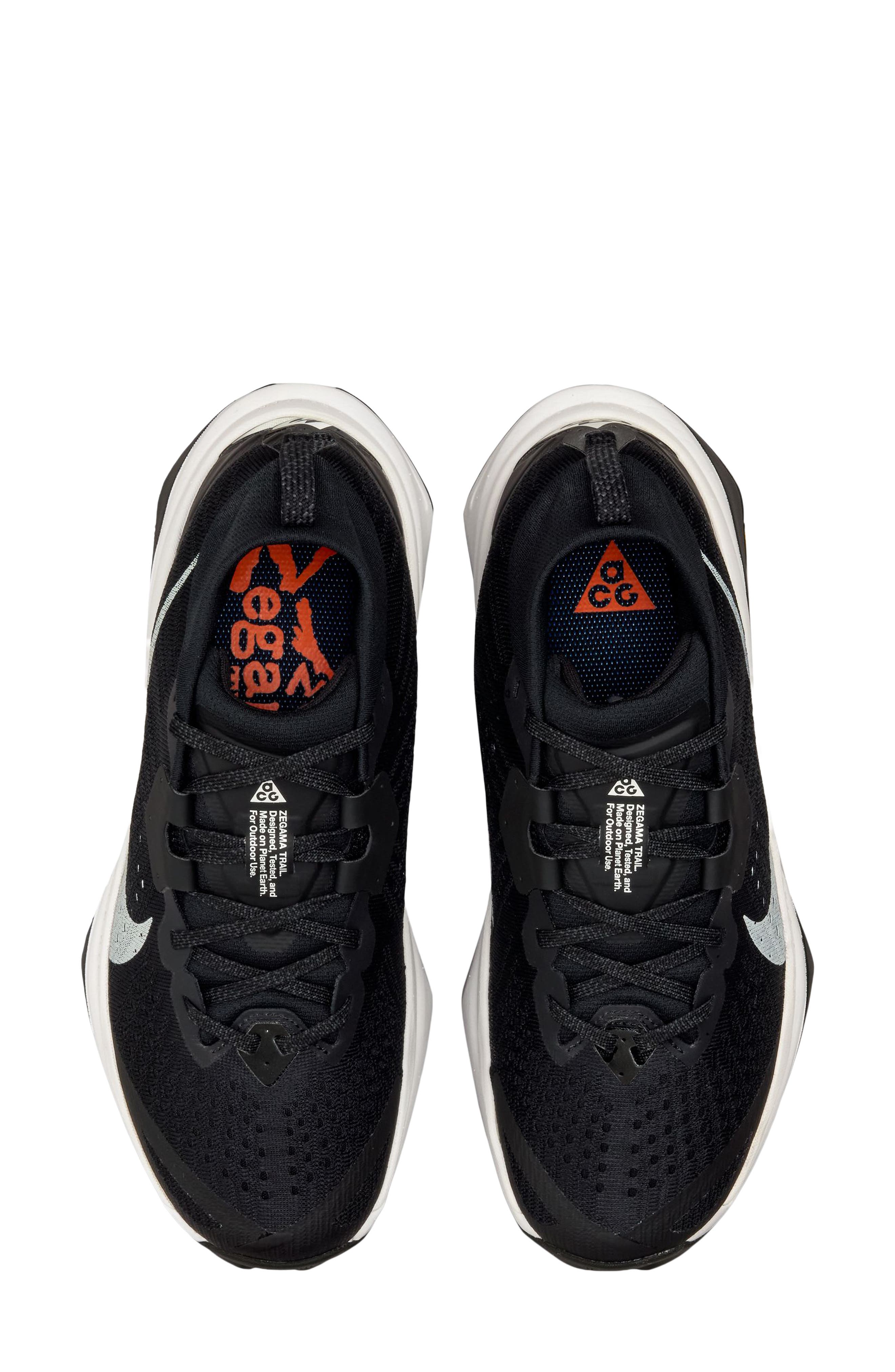 ACG Zegama Trail Running Shoe, Alternate, color, BLACK/ WHITE-ORANGE