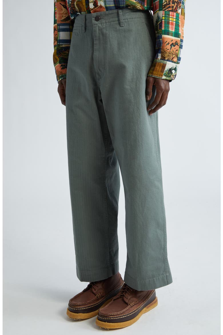 Mil Herringbone Stripe Pants, Alternate, color, SAGE 66