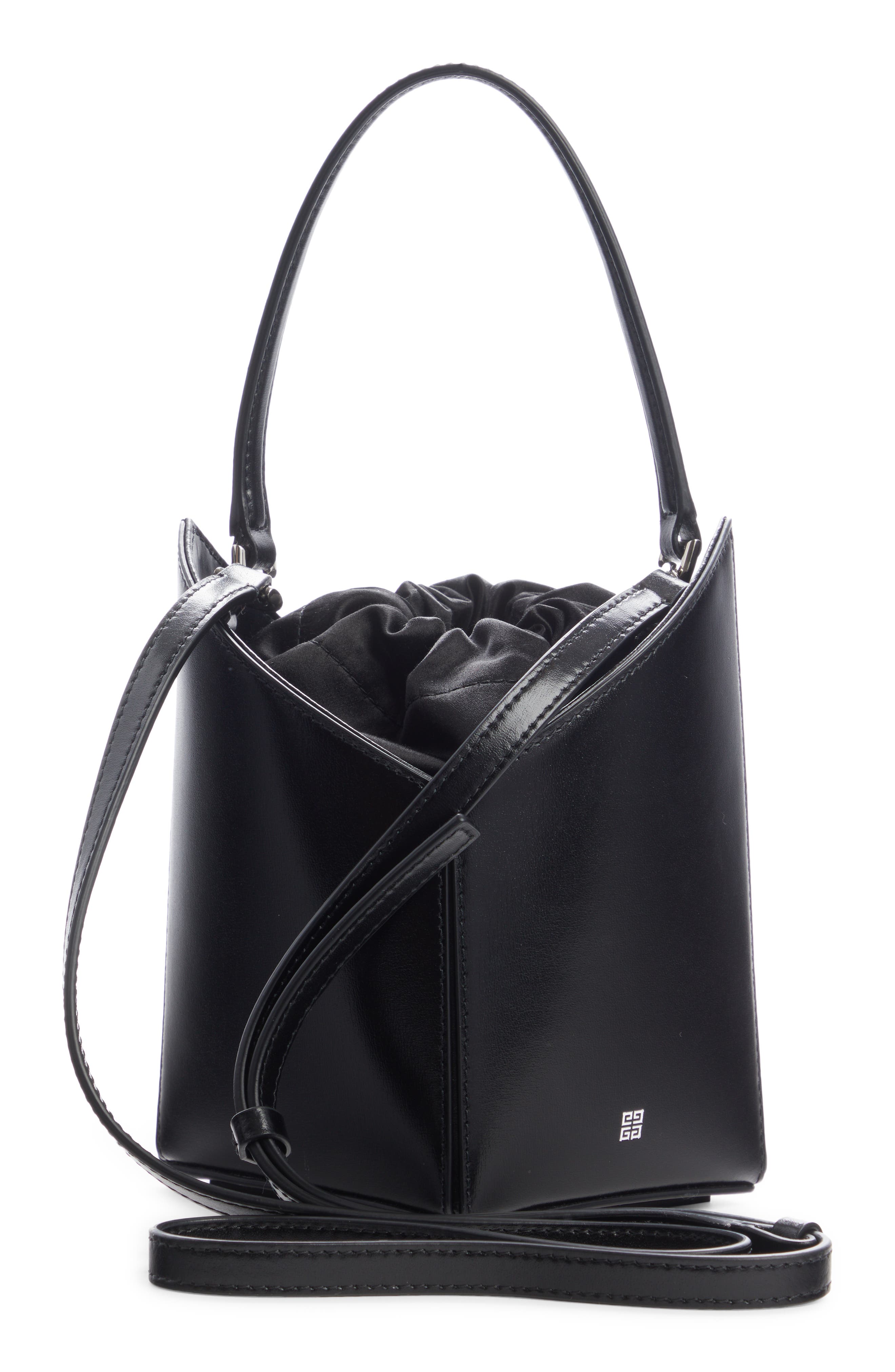 Givenchy Cut Out Leather Bucket Bag, Alternate, color, 