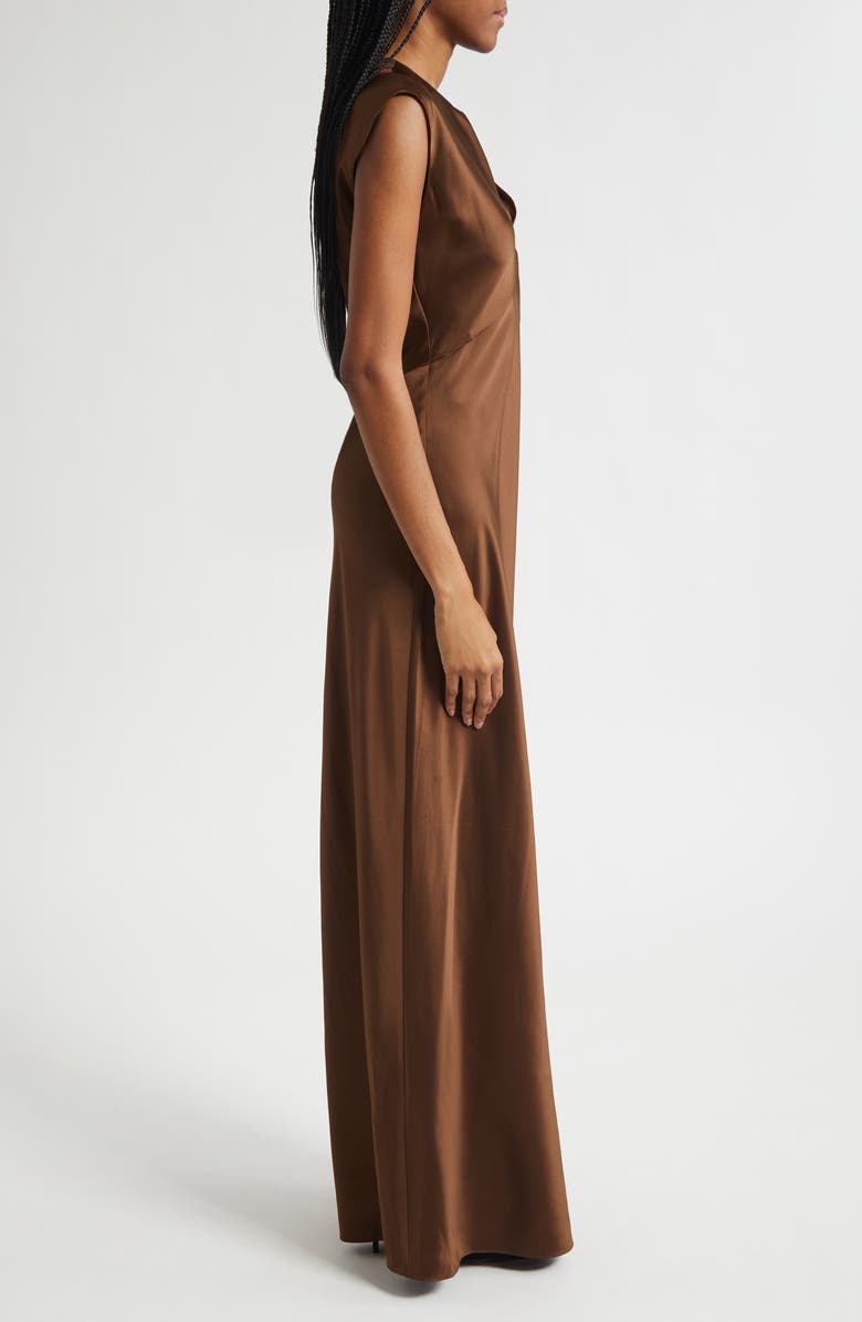 Veronica Beard Nelzy Keyhole Neck Silk Blend Slipdress, Alternate, color, Walnut