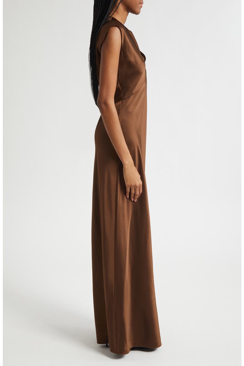 veronica beard brown silk dress Nelzy Silk Maxi Dress in Walnut