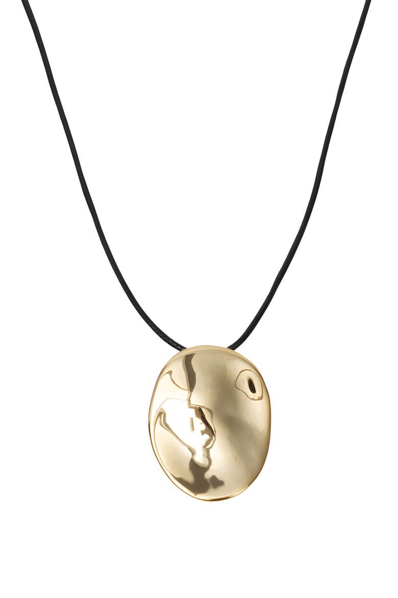 Waverly Oval Pendant Cord Necklace, Main, color, GOLD
