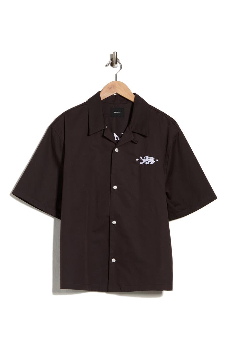 Flack Camp Shirt, Alternate, color, BROWN