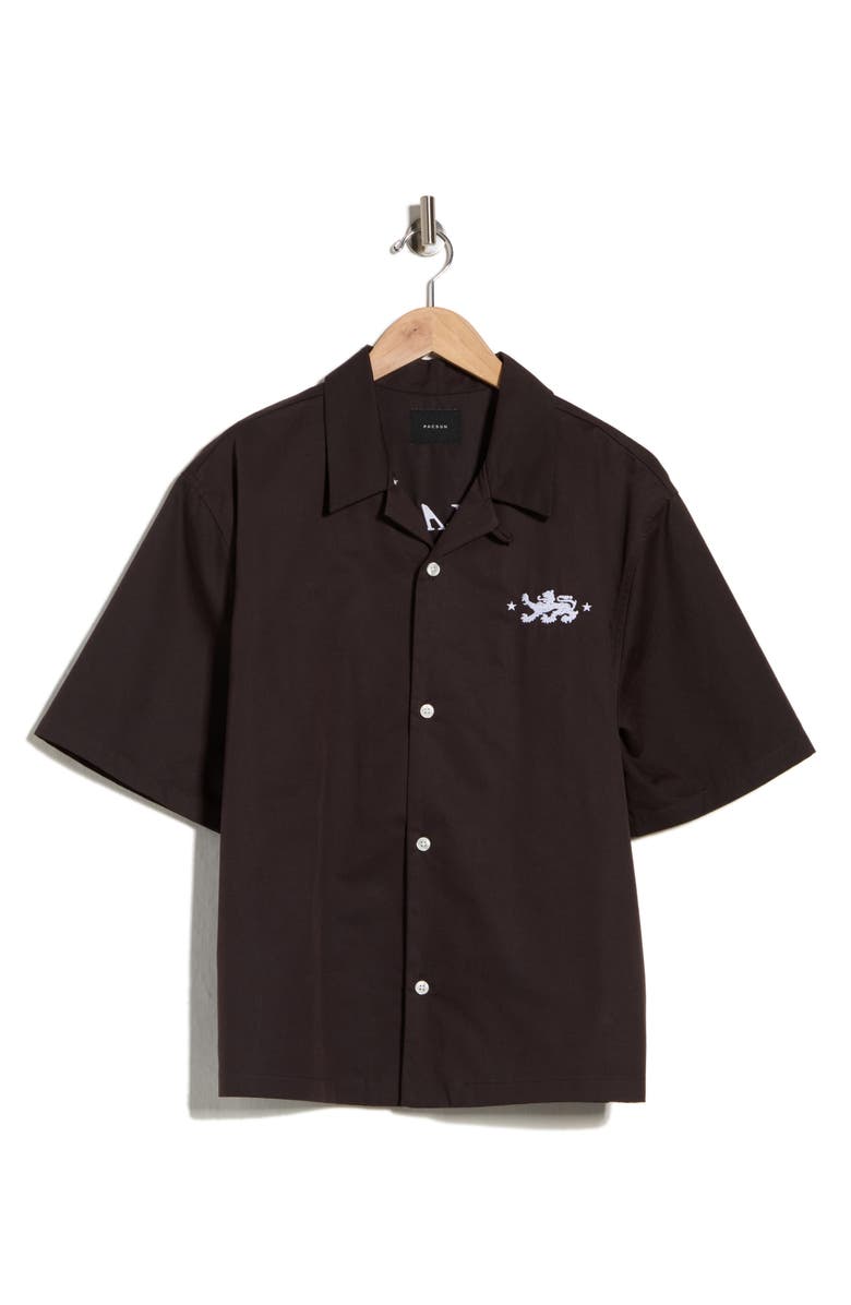 PacSun Flack Camp Shirt, Main, color, Brown
