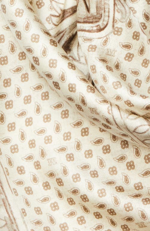 Max Mara Paisley Silk Twill Square Scarf In Neutral