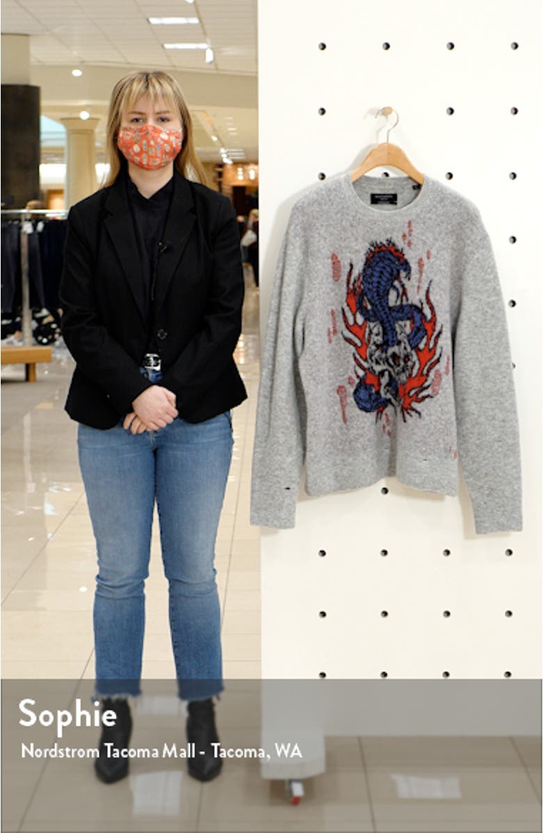 Men's Viper Saints Distressed Intarsia Sweater, sales video thumbnail