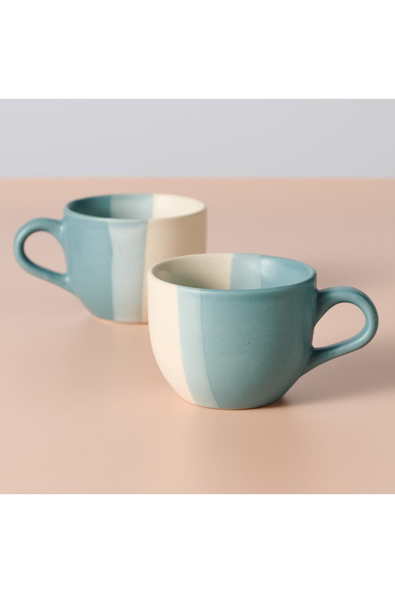 Pheeka Striped Tea Cups - Set of 2, Alternate, color, Blue Green