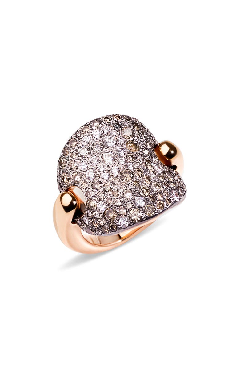 Pomellato Sabbia Diamond Pavé Ring, Main, color, Rose Gold