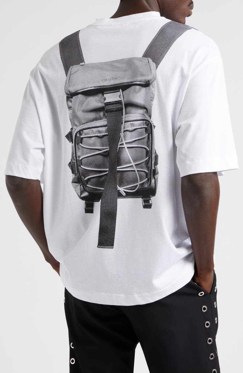Off-White Backpack Skate Graphic T-Shirt, Alternate, color, White Black