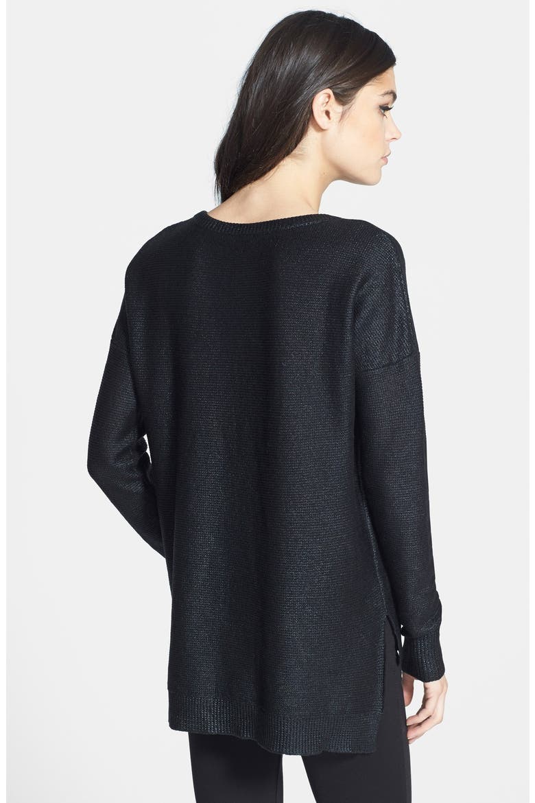Coated Sweater, Alternate, color, BLACK FOIL