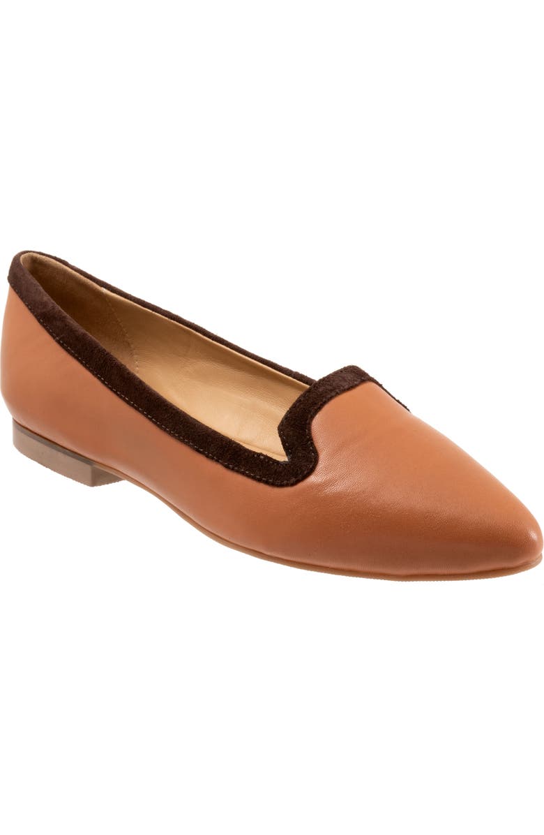 Trotters Hannah Pointed Toe Flat, Main, color, Luggage