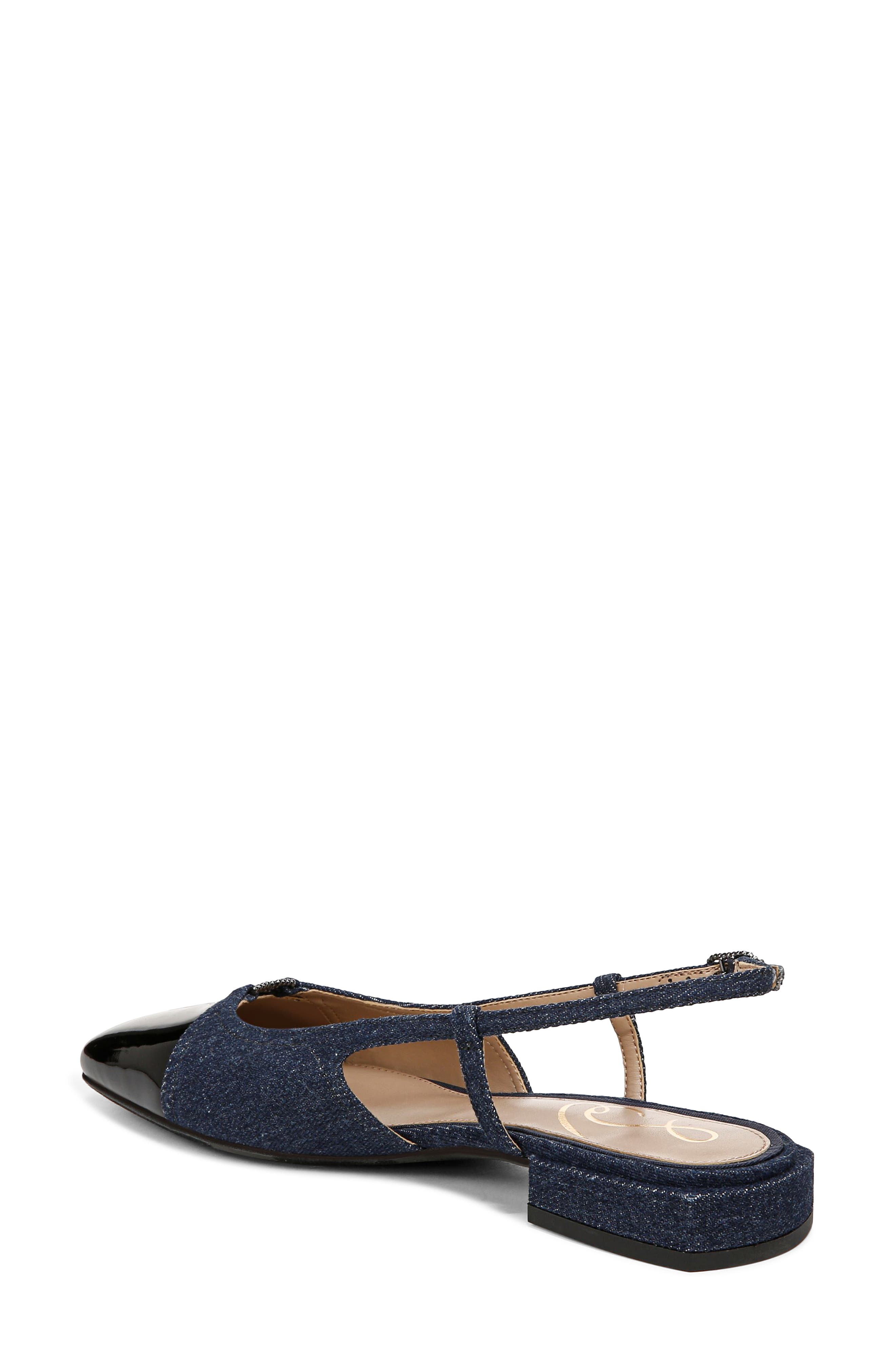 Kara 2 Slingback Flat, Alternate, color, HUDSON NAVY/ BLACK