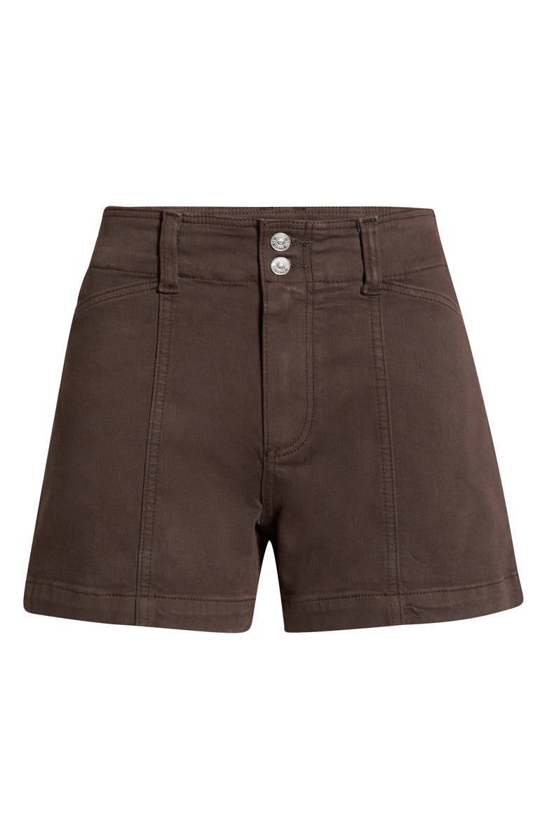 PAIGE Olivia Cargo Denim Shorts, Alternate, color, Rich Chocolate