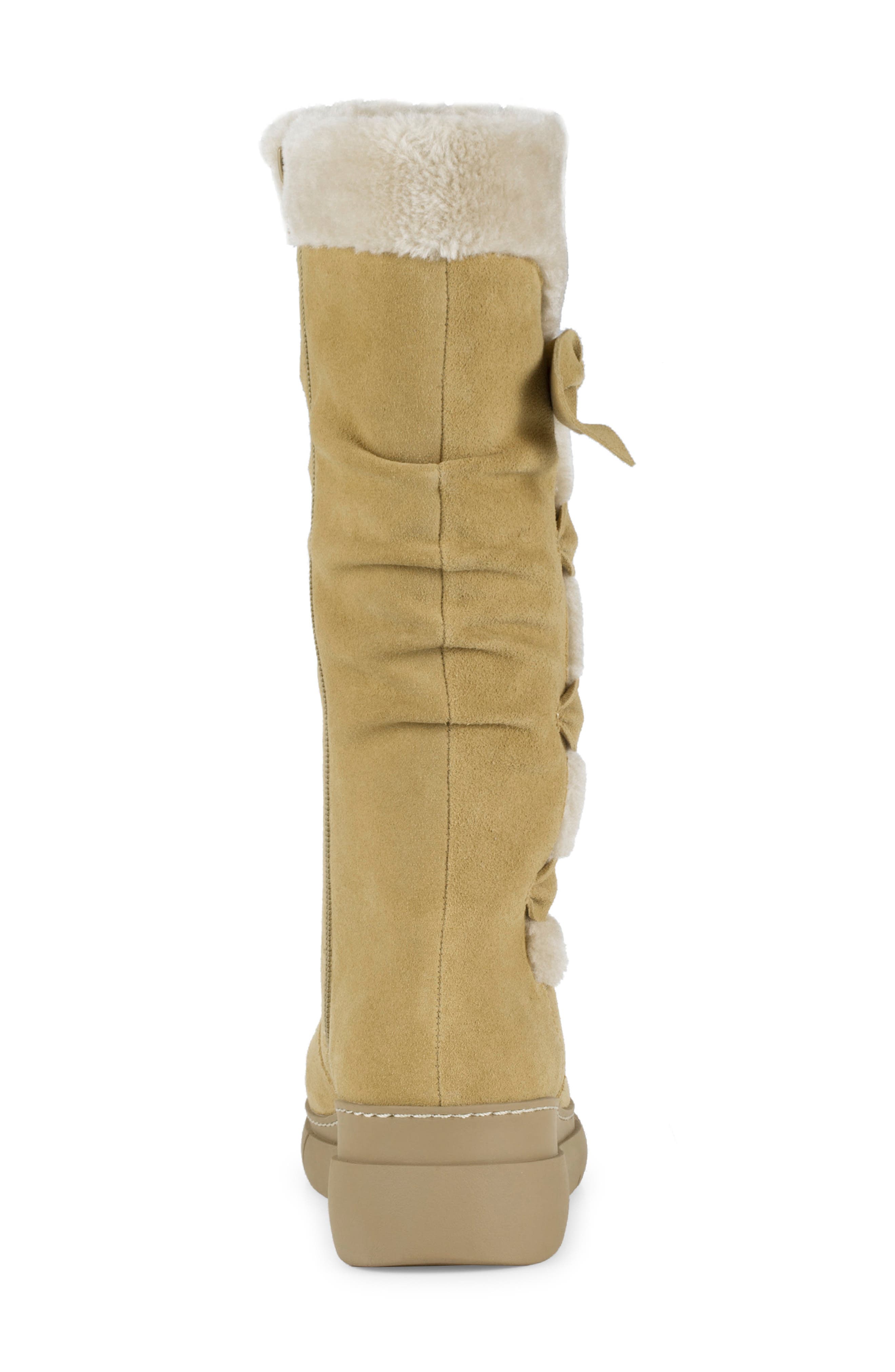 Larenna Bow Tall Wedge Boot, Alternate, color, WHISKEY