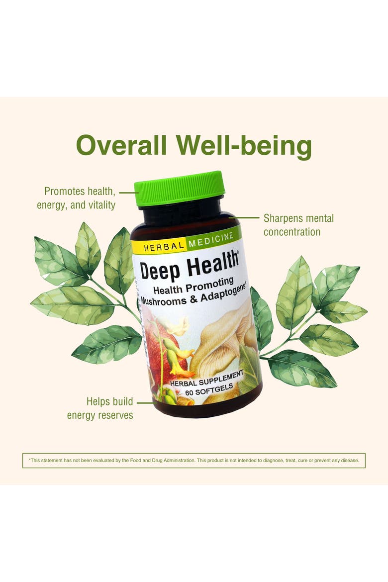 Deep Health - Daily Use Adaptogen Supplement - Aids Immune Health & Energy - with Reishi Mushroom - 60 Softgels, Alternate, color, No Color