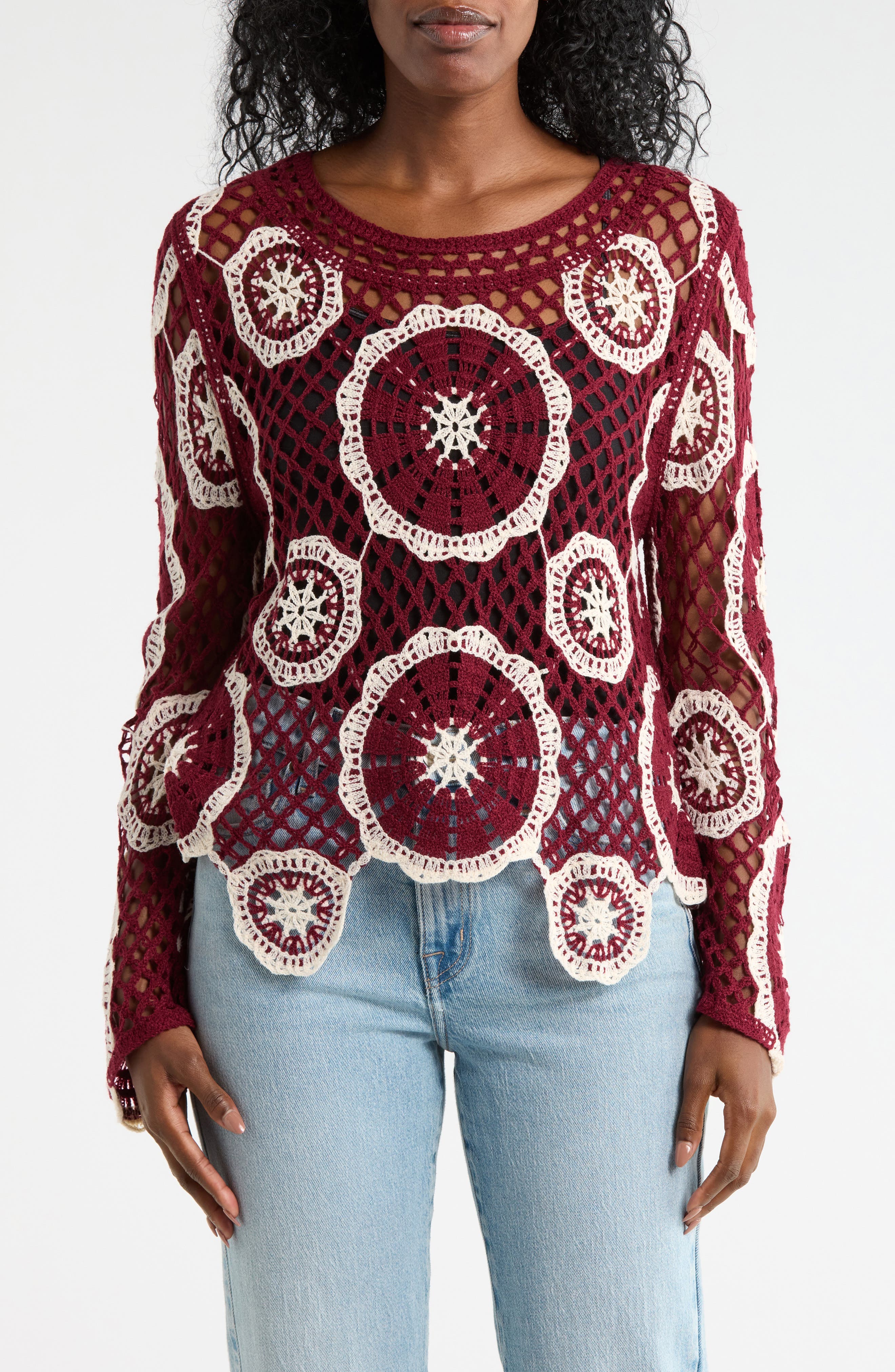 Circle Open Knit Sweater - image 3