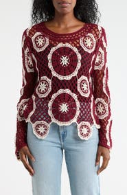 Forgotten Grace Circle Open Knit Sweater