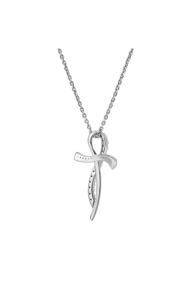 Elarith 0.15 Cts Natural Diamond Cross 14K Gold Pendant, Alternate, color, 14K White Gold