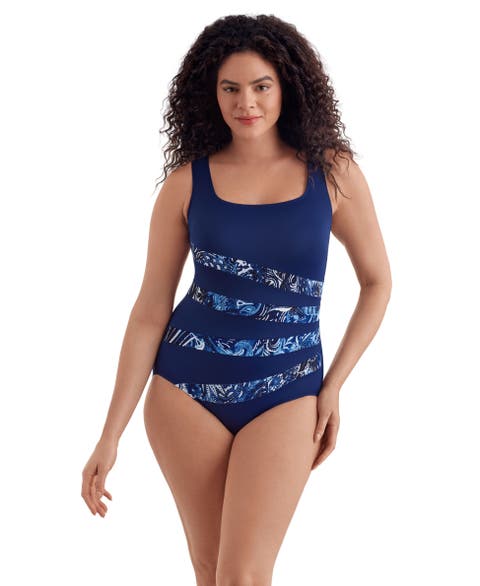 Fan Tank Long Torso One-Piece Swimsuit