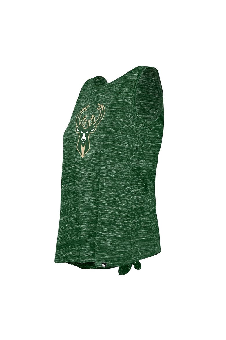 Women's New Era Hunter Green Milwaukee Bucks Space Dye Active Tank Top, Alternate, color, Hunter Green