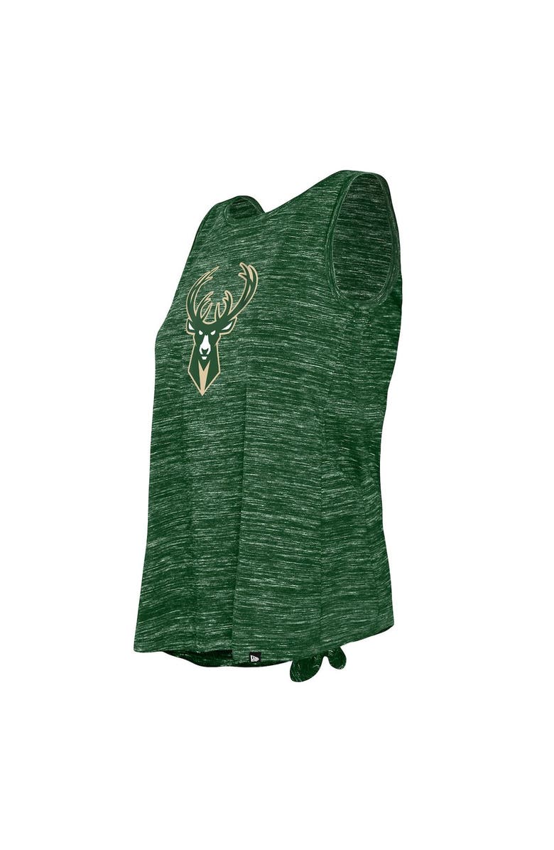 New Era Women's New Era Hunter Green Milwaukee Bucks Space Dye Active Tank Top, Alternate, color, Hunter Green