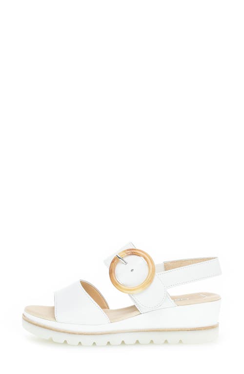 Gabor Strappy Wedge Sandal In White