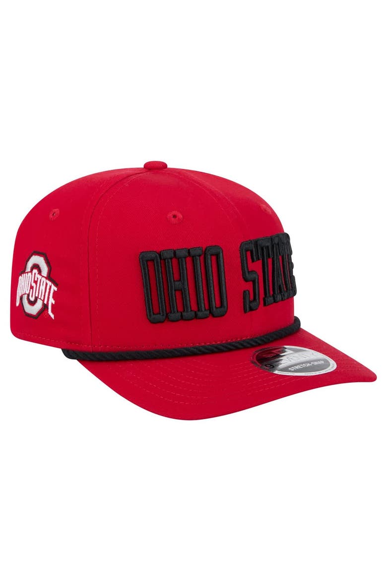 Men's New Era  Red Ohio State Buckeyes 9SEVENTY Stretch-Snap Adjustable Hat, Main, color, Red