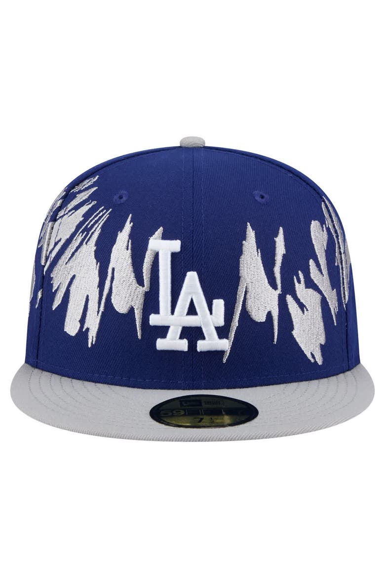 Men's New Era Navy/Gray Los Angeles Dodgers Retro Pattern 59FIFTY Fitted Hat, Alternate, color, Navy