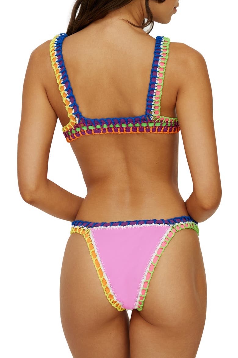 Colorful Whipstitch Trim Bikini Bottoms, Alternate, color, ULTRAVIOLET
