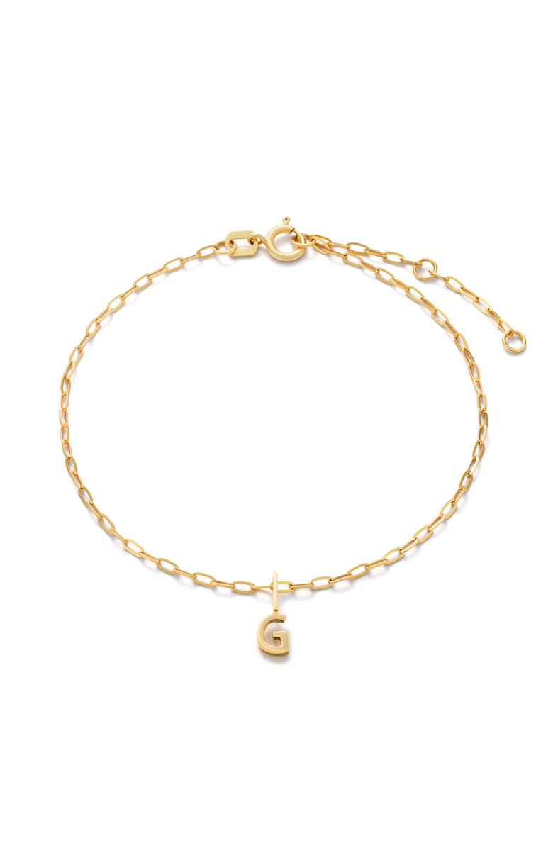 Ana Luisa Gold Charm Letter Bracelet, Main, color, G
